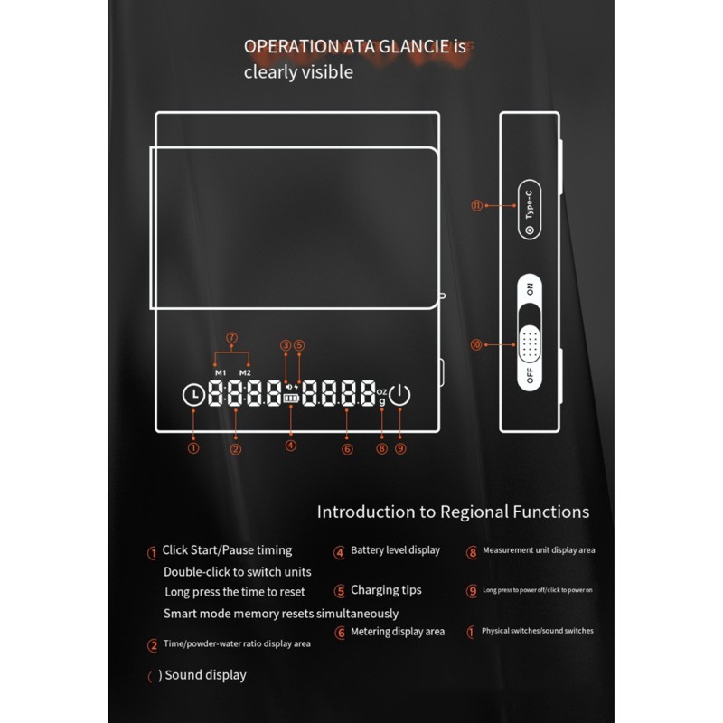 EYFL-Black Coffee Scale 0.1G P - Scale Drip Timer recension och pris
