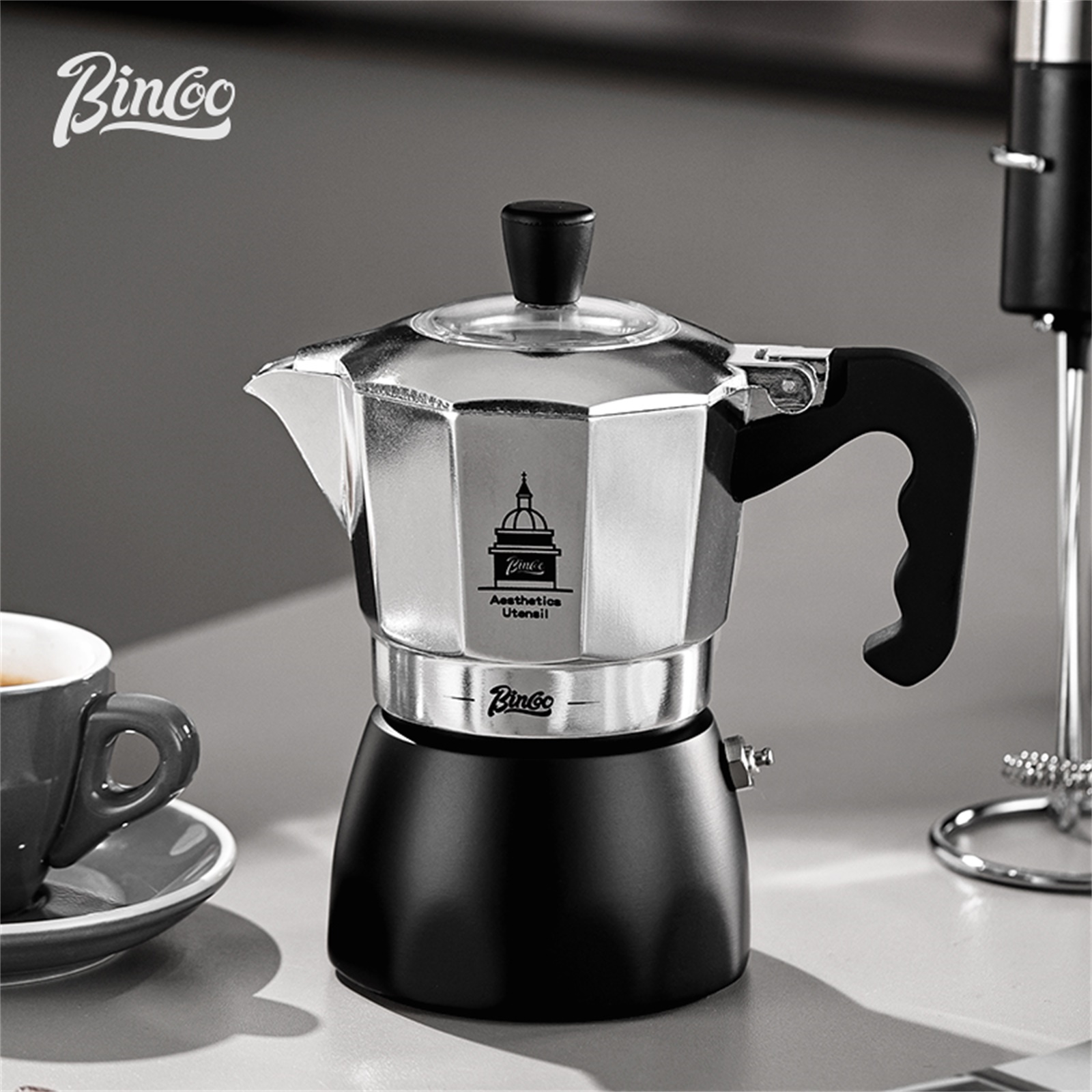 BINCOO Double Valve Moka Pot，E - Coffee Equipment Set recension och pris