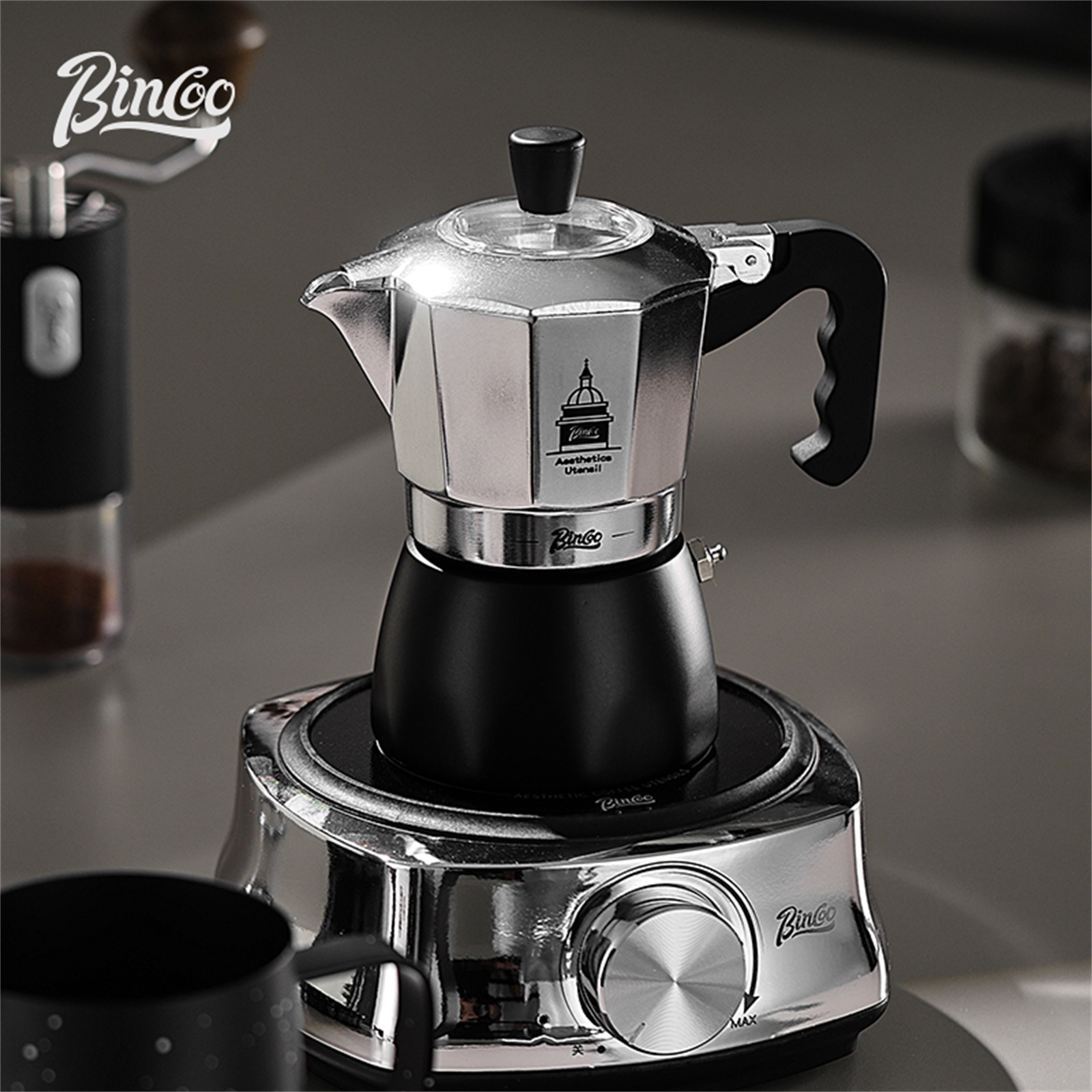 BINCOO Double Valve Moka Pot，E - Coffee Equipment Set recension och pris