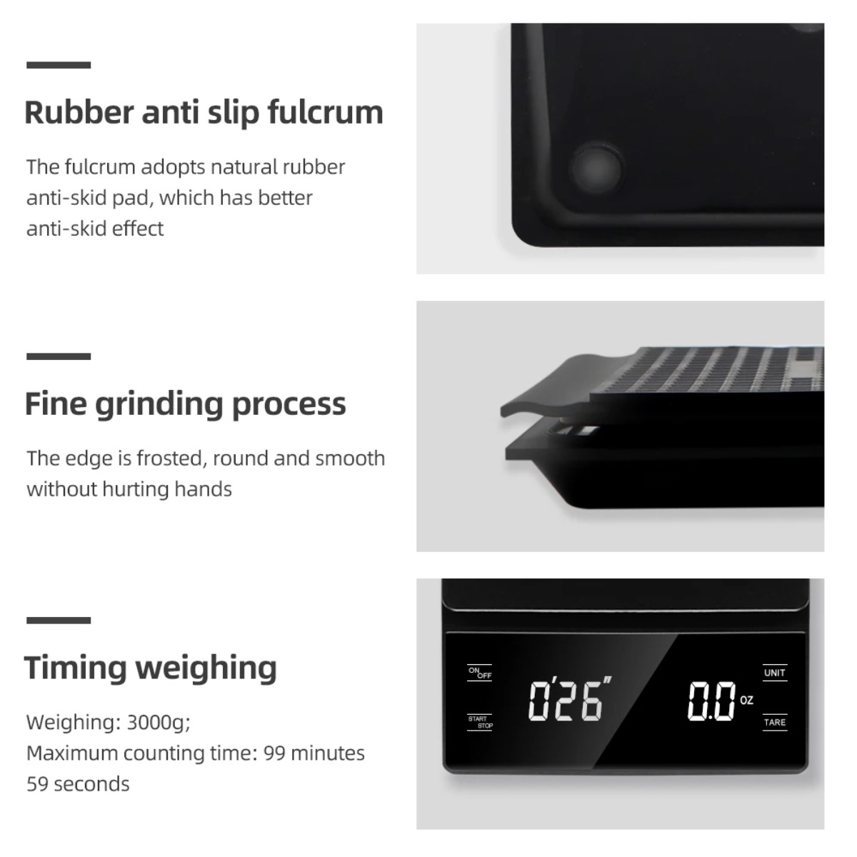 Digital Coffee Scale 3kg 0.1g  - Scale Drip Timer recension och pris
