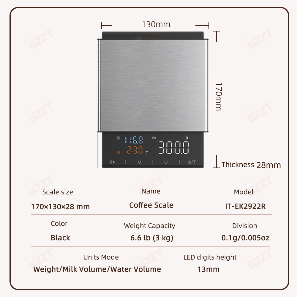 GZZT 22R Digital Kitchen Coffe - Scale Drip Timer recension och pris