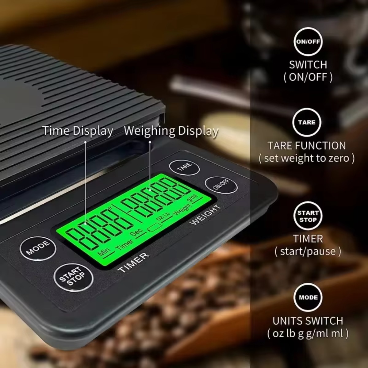 Digital Drip Coffee Scale 3kg  - Scale Drip Timer recension och pris